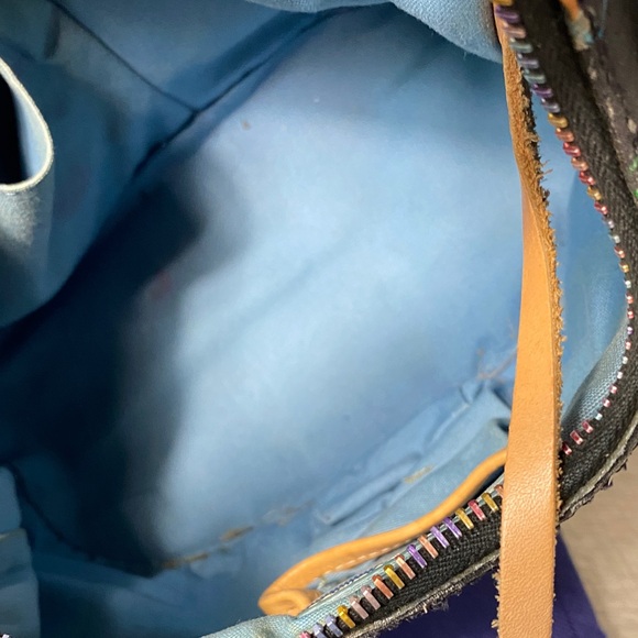 Dooney & Bourke Y2K small vintage Black Hobo Bag with Multicolor Logo - Picture 11 of 12